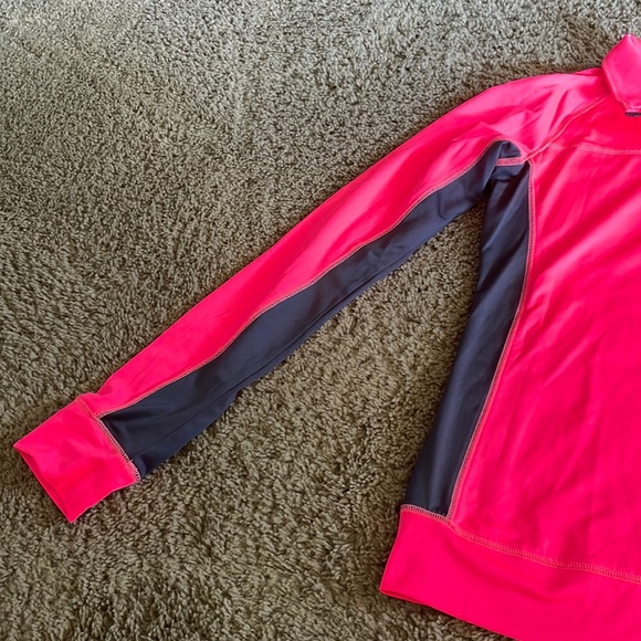 Pink Victoria Secret long sleeve hot pink/gray 1/4 zip front top Ladies Sz M - Picture 4 of 12